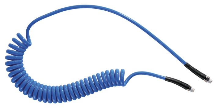 Prevost Blue Coil Hose Fixed And Swivel Male Fittings - PTU