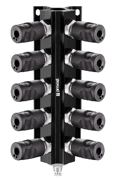 Prevost 10 Outlet Wall Manifold ISO 6150 Couplings Compressed Air Systems