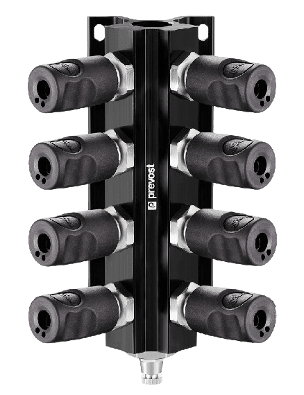Prevost 8 Outlet Wall Manifold ISO 6150 Couplings Compressed Air Systems