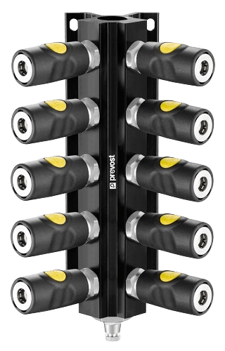 Prevost 10 Outlet Wall Manifold MF 204 ARO 210 Couplings Compressed Air Systems