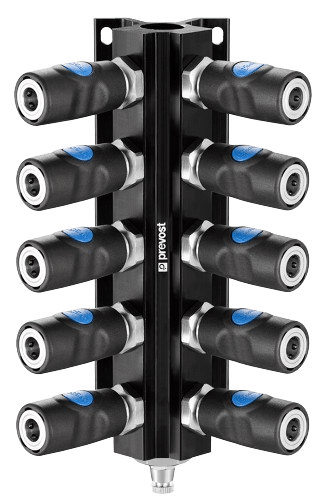 Prevost 10 Outlet Wall Manifold MF 204 Industrial Couplings Compressed Air Systems