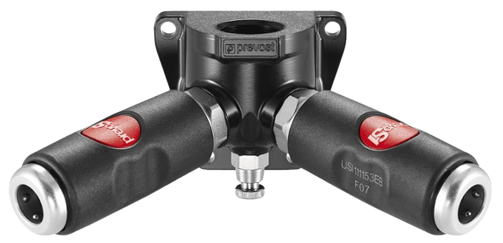 Prevost Female Thread Double Wall Manifold - 2 Couplers & Drain - 1/2" Automotive Profile