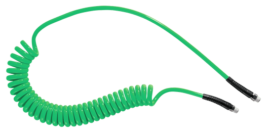 Prevost Green Coil Hose With Fixed And Swivel Male Fittings