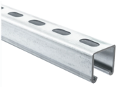 Galv Unistrut Channel - Slotted:Steel, Pre-Galvanized, 20ft Long, Silver - HDWR UNI