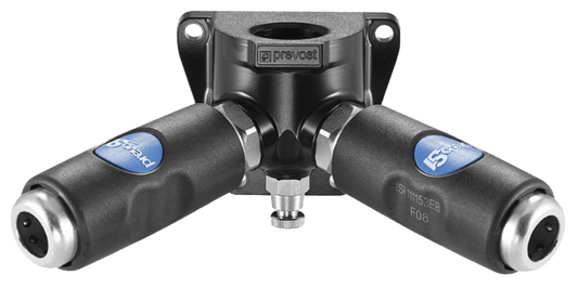 Prevost Female Thread Double Wall Manifold - 2 Couplers & Drain - 1/2" Industrial Profile