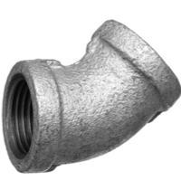 Galvanized Malleable Iron Equal Female NPT Threaded 45 Elbow Fitting For Pipe - GSTF G45C