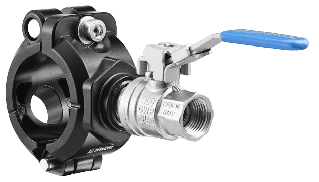 Prevost BFV Tapping Flange with shut off valve for compressed air blue pipe systems