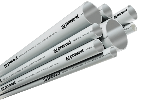 Variety of sizes of Prevost Grey Aluminum Pipe Variety For Compressed Air Vacuum Systems