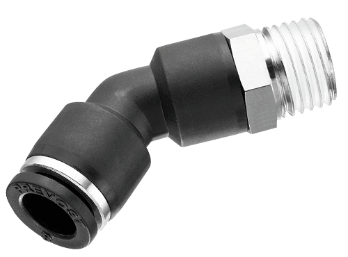 Prevost Threaded Push To Connect Air Piping Connection 45 Degree Angle