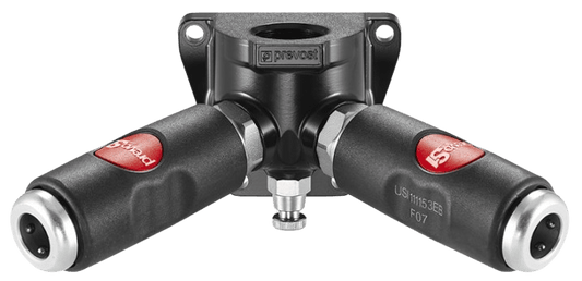 Prevost Female Thread Double Wall Manifold - 2 Couplers & Drain - 1/2" Automotive Profile