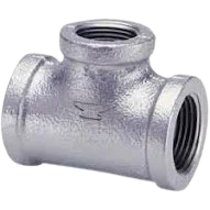 Galvanized Malleable Iron Equal Female NPT Threaded Tee Fitting For Pipe - GSTF GTE